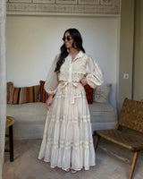 Valentina | Vestido Longo em Renda Artesanal com Aplicação de Pérolas