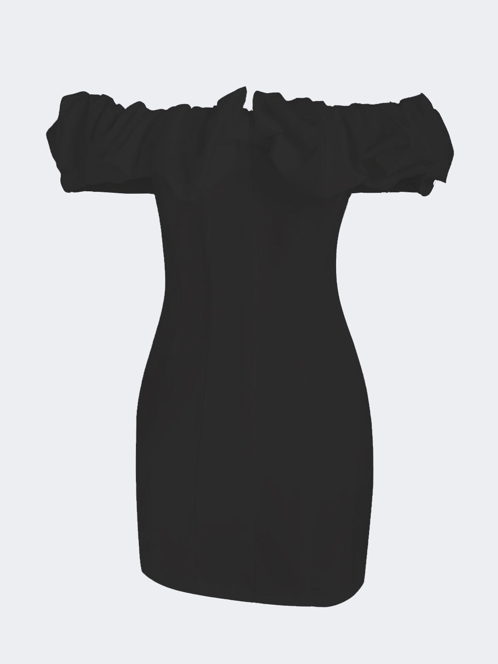 Violante | Vestido Mini Branco com Ombros Caídos e Babado Volumoso