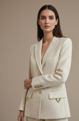 Conjunto de Luxo: Blazer e Calça em Jacquard com Monograma Exclusivo