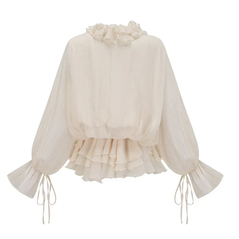Vestido Flores em 3D, Decote em V e Detalhes em Babados