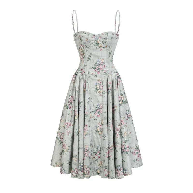 Vestido Estampado com Modelagem Slim e Cintura Definida