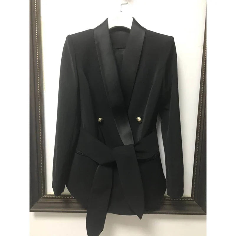 Blazer Estruturado com Lapela Xale e Cinto - Elegância Atemporal