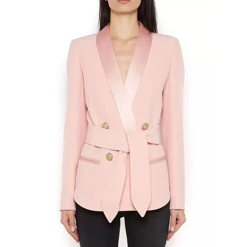 Blazer Estruturado com Lapela Xale e Cinto - Elegância Atemporal