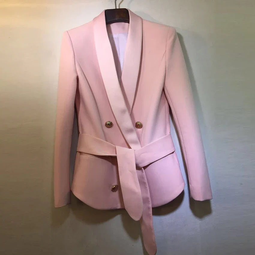 Blazer Estruturado com Lapela Xale e Cinto - Elegância Atemporal
