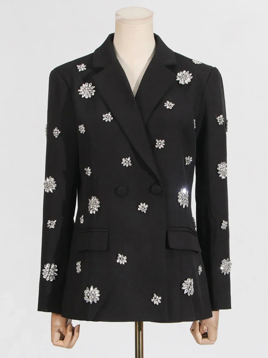 Conjunto de Alfaiataria Escultural com Blazer e Calça com Cristais