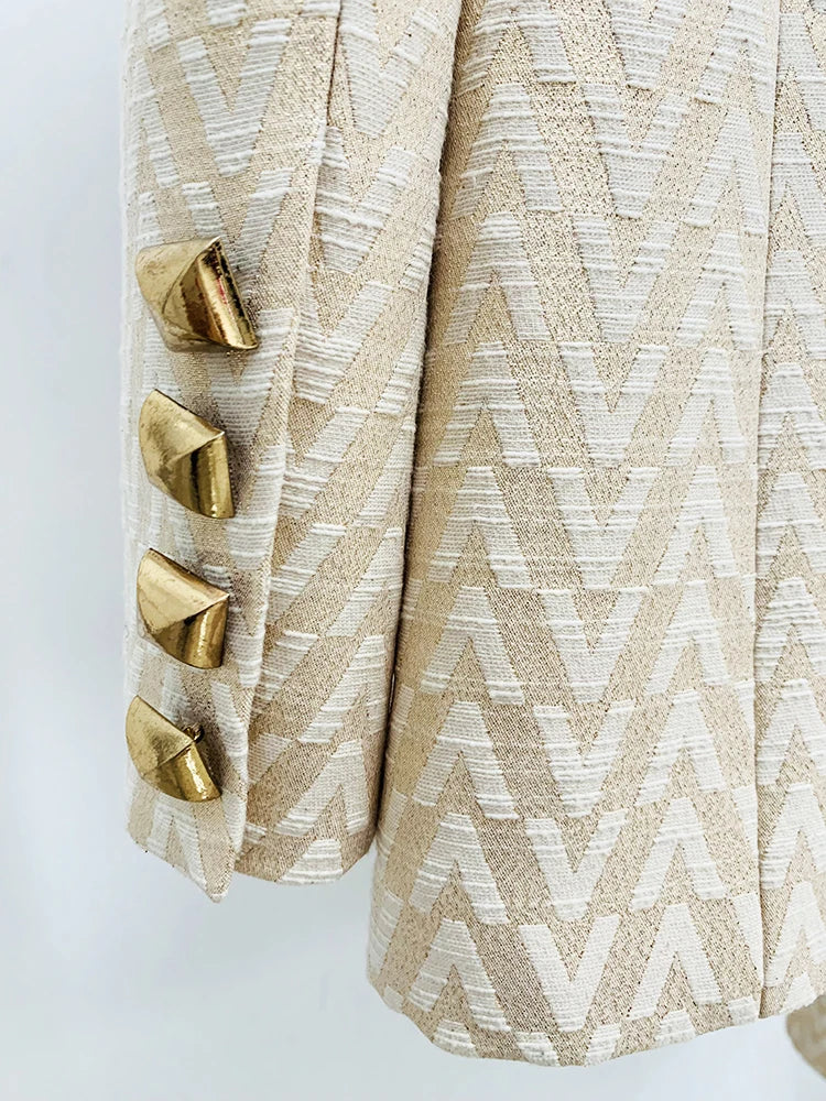 Conjunto de Luxo: Blazer e Calça em Jacquard com Monograma Exclusivo