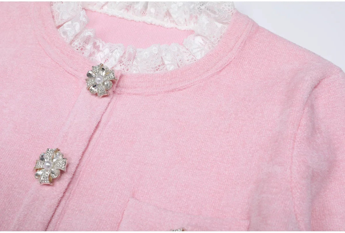Conjunto Executivo Rosa: Casaco Estruturado e Saia Sereia Midi – Elegância
