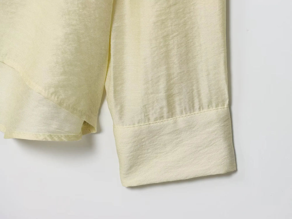 Camisa Elegante de Manga Longa – Modelagem Solta e Minimalista