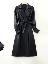 Trench Coat em Pelica de Carneiro com Cinto Integrado