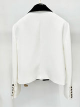 Blazer de Alfaiataria Escultural Bicolor com Gola Xale