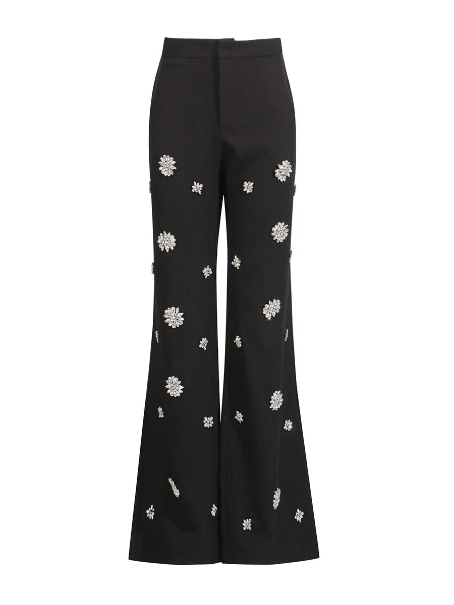 Conjunto de Alfaiataria Escultural com Blazer e Calça com Cristais