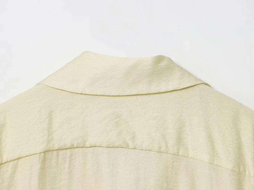 Camisa Elegante de Manga Longa – Modelagem Solta e Minimalista