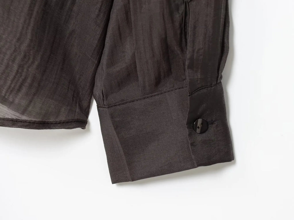 Camisa Elegante de Manga Longa – Modelagem Solta e Minimalista
