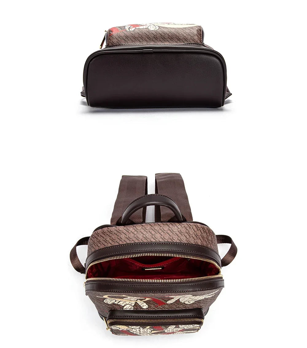 Mochila CHCh Feminina Premium com Design Exclusivo e Detalhe Artístico