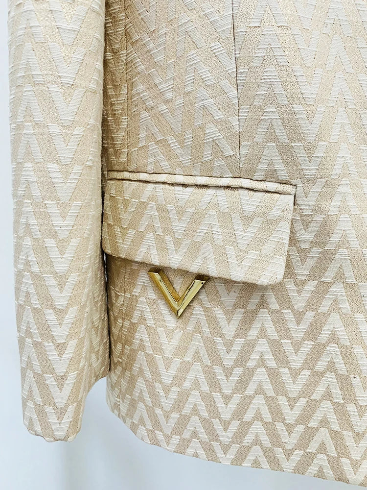 Conjunto de Luxo: Blazer e Calça em Jacquard com Monograma Exclusivo