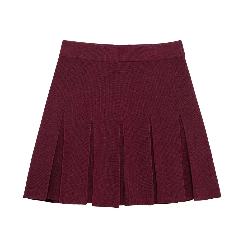 Conjunto Luxo Vermelho em Malha de Alta Densidade – Cardigã e Saia