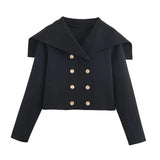 Cardigan Modal Curto com Gola Marinheiro Imponente