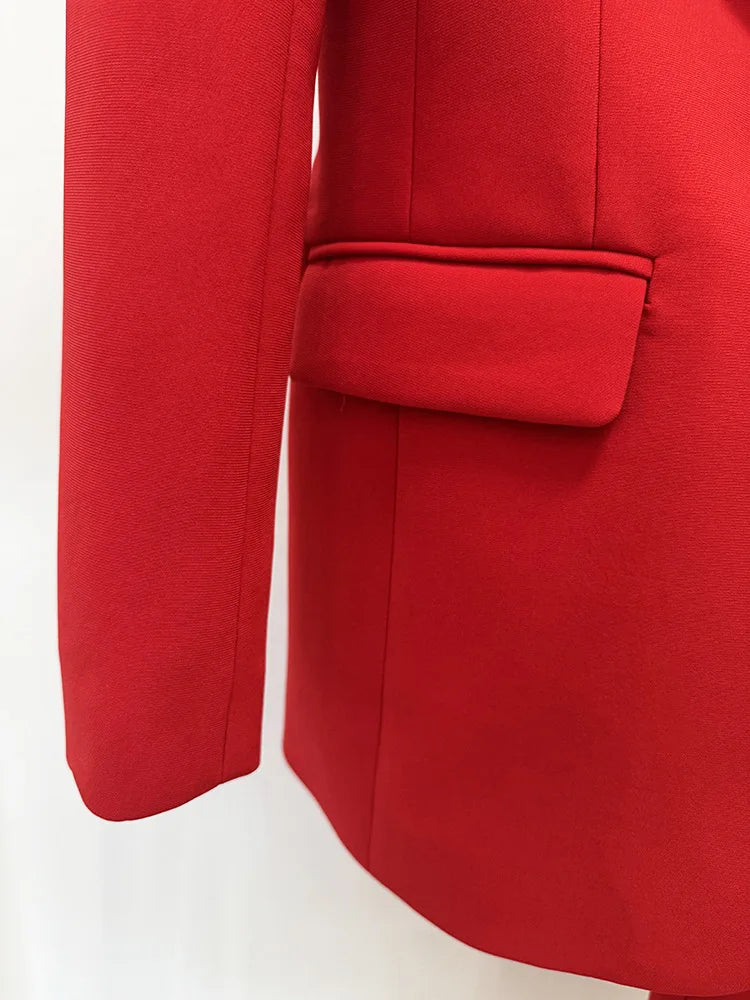 Conjunto de Alfaiataria 2 Peças: Blazer com Aplicação de Flor 3D e Calça