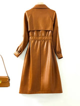 Trench Coat em Pelica de Carneiro com Cinto Integrado