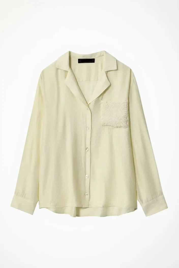 Camisa Elegante de Manga Longa – Modelagem Solta e Minimalista