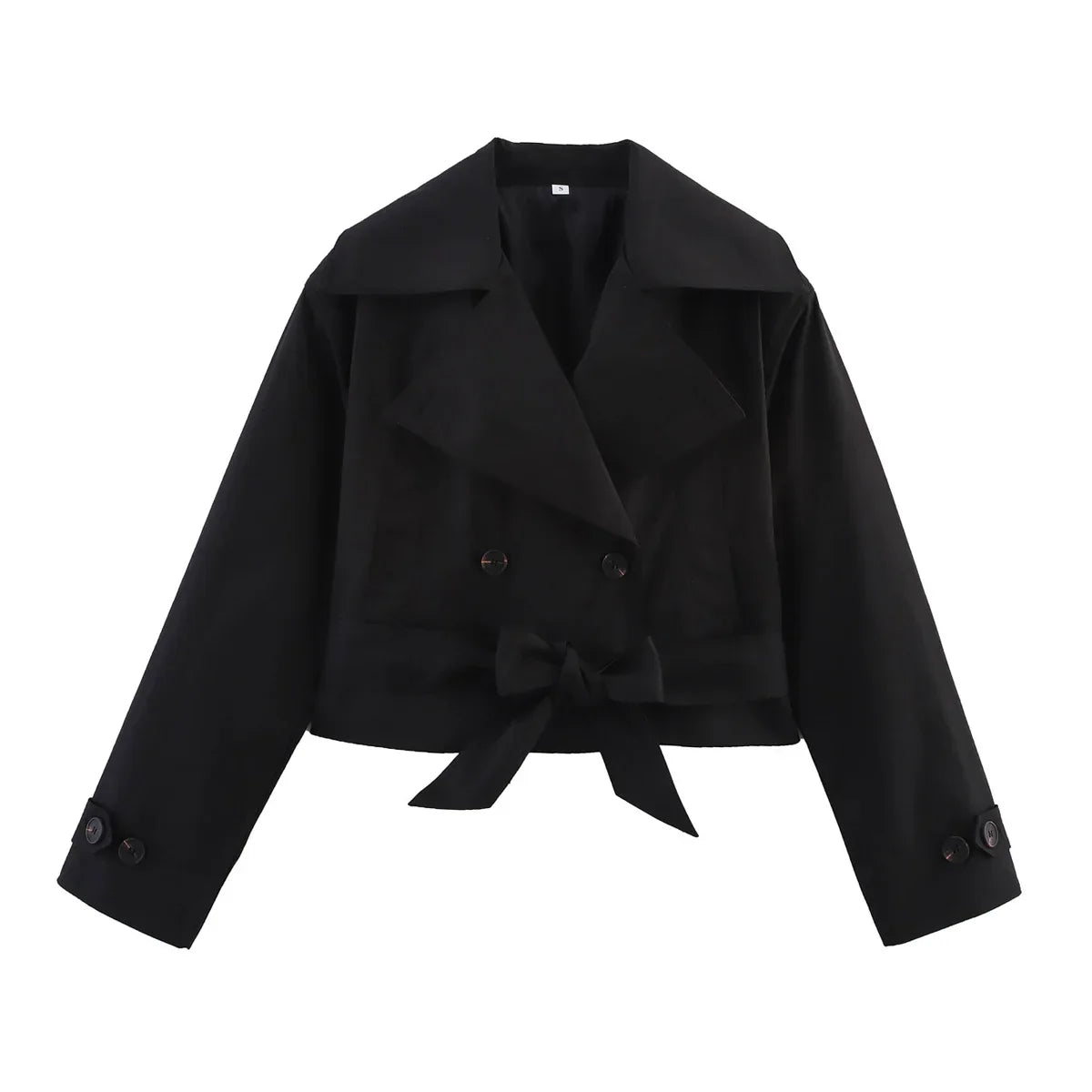 Casaco Escultural Estilo Trench Coat com Abotoamento Cruzado e Cinto