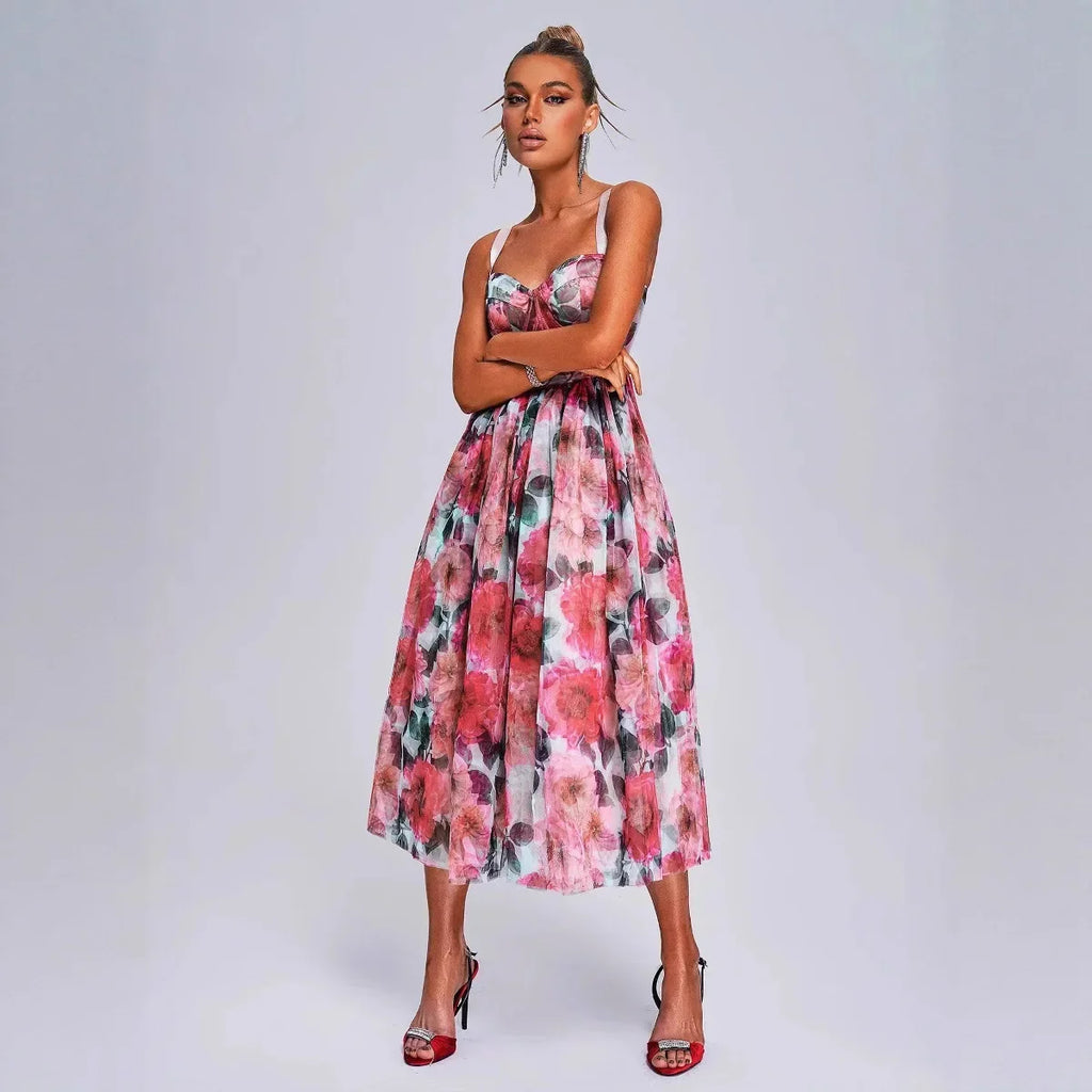 Vestido Longo de Festa com Ombros à Mostra em Crepe Fluido