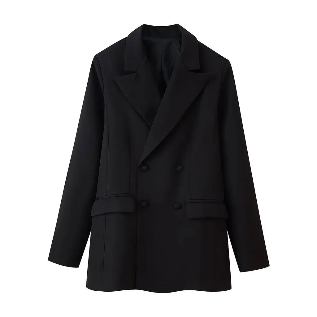 Conjunto Blazer Transpassado e Saia Evasê em Renda Trabalhada