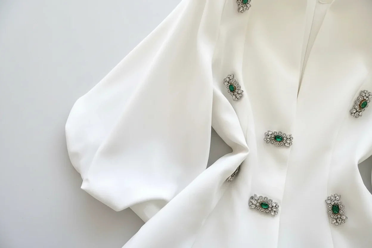 Camisa bordada a mão - elegante sofisticada