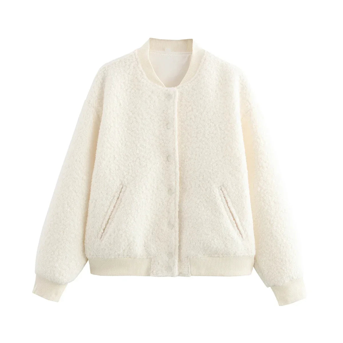 Jaqueta Bomber Minimalista com Textura Tridimensional