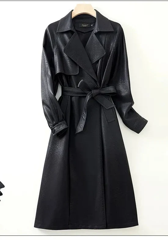 Trench Coat em Pelica de Carneiro com Cinto Integrado