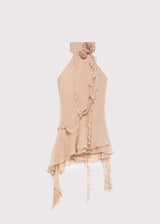 Vestido sem Mangas com Decote Halter, Exclusivo e Detalhe em Laço