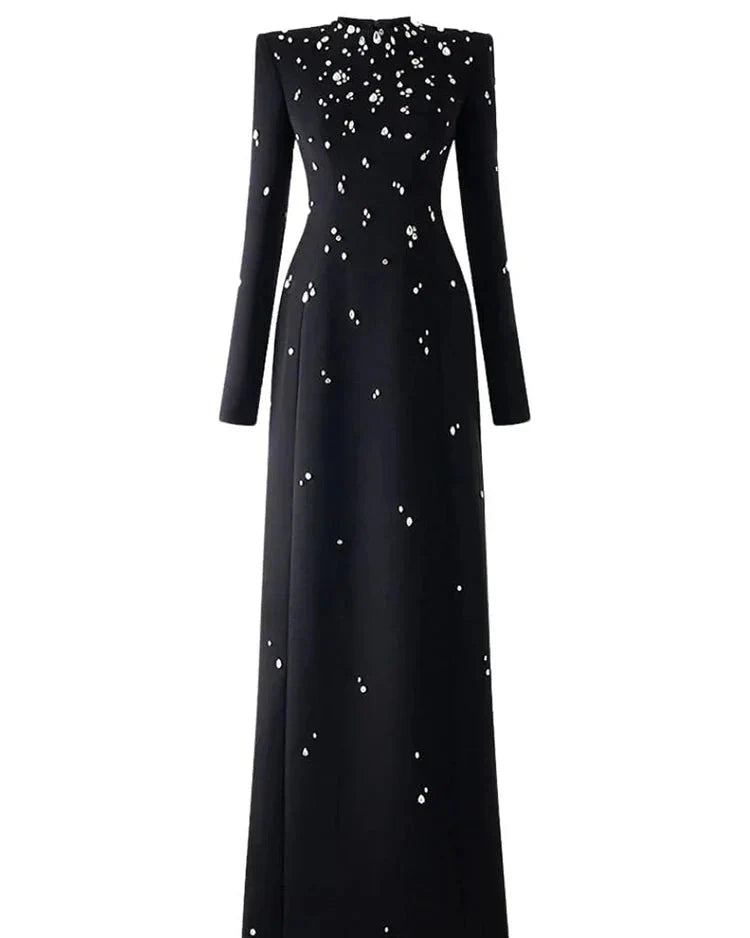Isabela | Vestido Longo com Bordado à Mão em Pedrarias