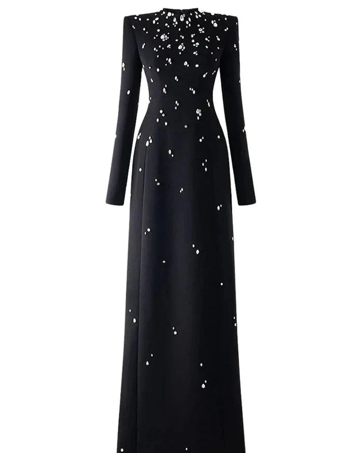 Isabela | Vestido Longo com Bordado à Mão em Pedrarias