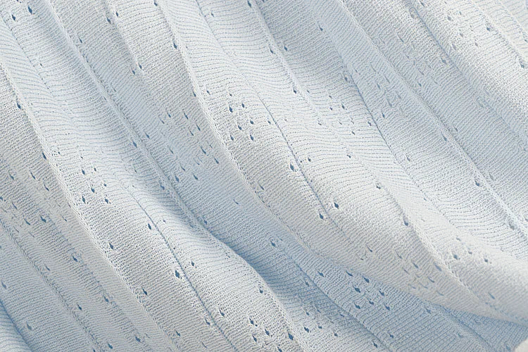Vestido Midi em Tricô com Aplicações de Pérolas – Azul Serenity