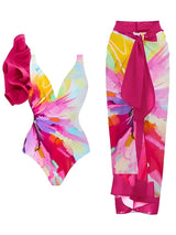 Conjunto de Banho com Babados e Saia de Amarração
