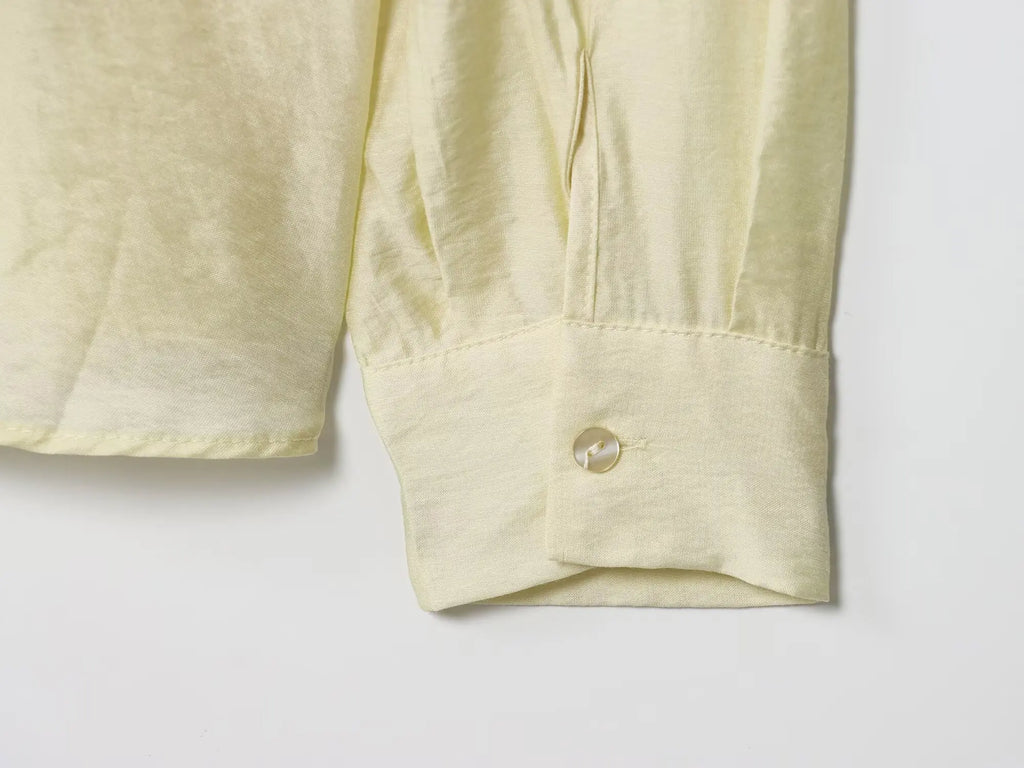 Camisa Elegante de Manga Longa – Modelagem Solta e Minimalista