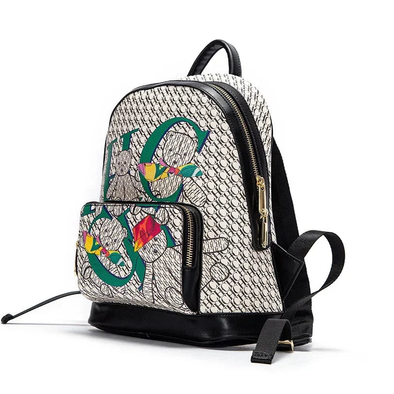 Mochila CHCh Feminina Premium com Design Exclusivo e Detalhe Artístico
