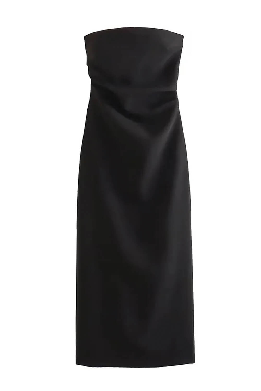Anya | Vestido Midi Branco Tomara que Caia com Fenda Sutil