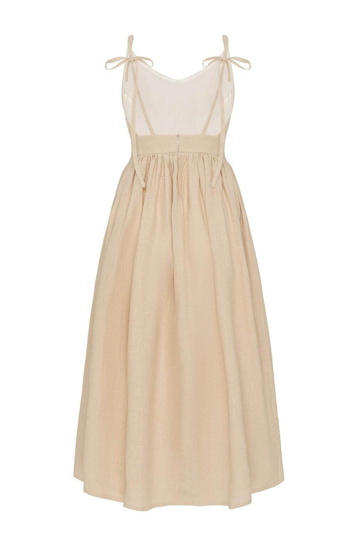 Dandara | Vestido Midi em Algodão com Franzido no Busto e Alça Ajustável